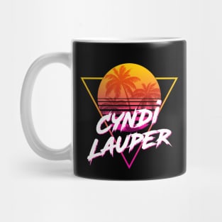 Cyndi Lauper - Proud Name Retro 80s Sunset Aesthetic Design Mug